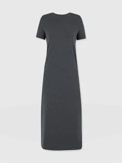 Easy T-Shirt Midi Dress - Charcoal