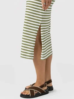 Easy T - Shirt Midi Dress - Green Stripe