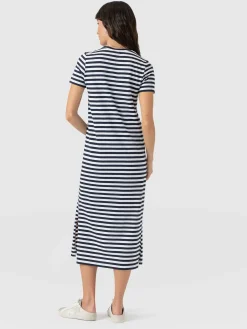 Easy T - Shirt Midi Dress - Navy Stripe