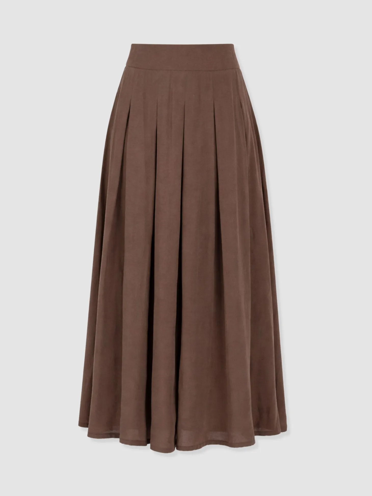 Eliza Pleated Skirt - Brown