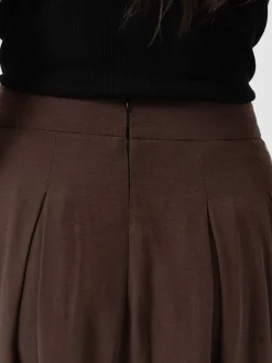 Eliza Pleated Skirt - Brown