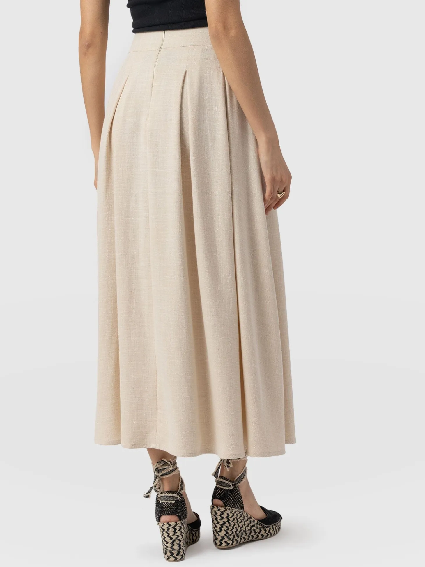 Eliza Pleated Skirt - Cream