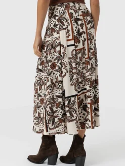 Eliza Pleated Skirt - Cream Paisley