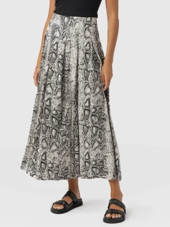 Eliza Pleated Skirt - Cream Snake