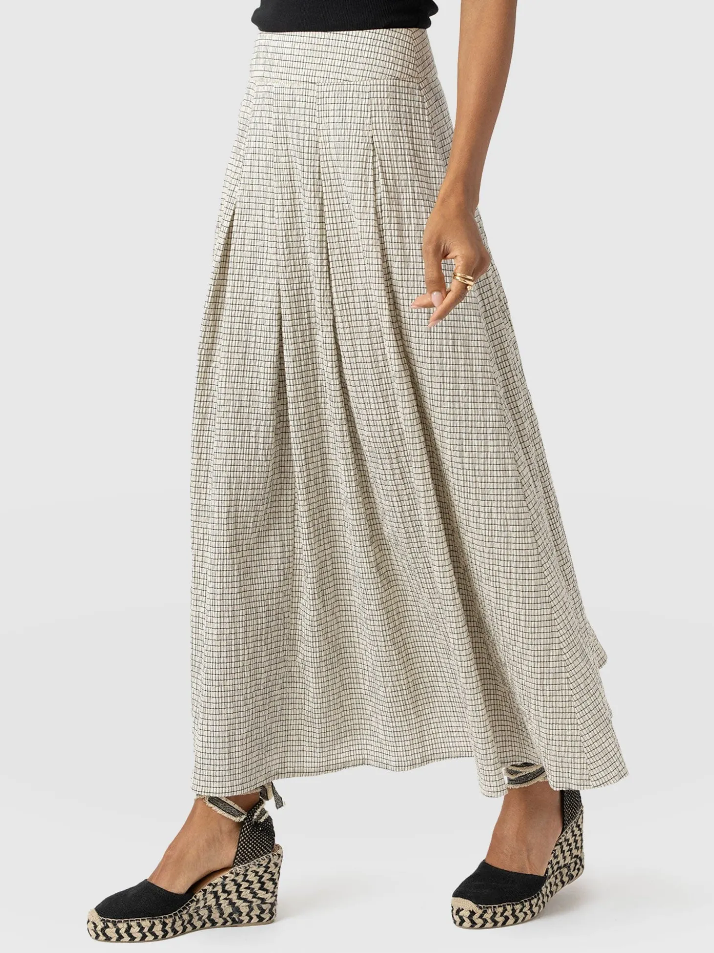 Eliza Pleated Skirt - Gingham