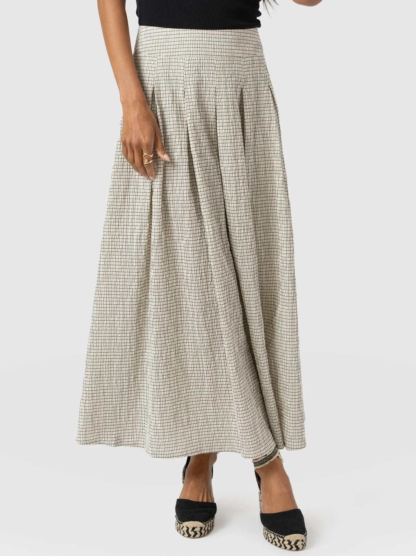Eliza Pleated Skirt - Gingham