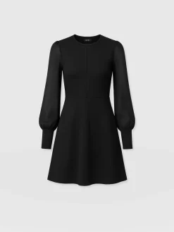 Ella Fit & Flare Dress - Black