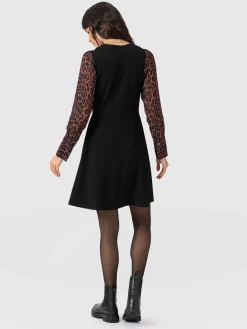 Ella Fit & Flare Dress - Brown Leopard