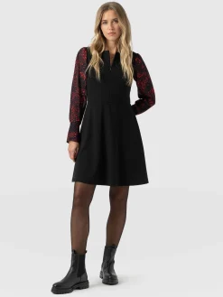 Ella Fit & Flare Dress - Red Fade Spot