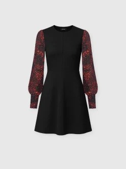 Ella Fit & Flare Dress - Red Fade Spot
