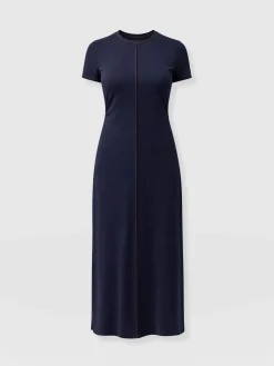 Ellen Piping Dress - Navy
