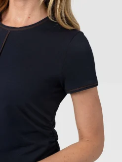 Ellen Piping Dress - Navy