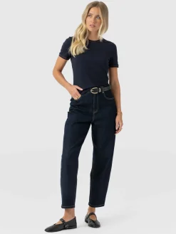 Ellen Piping Tee - Navy