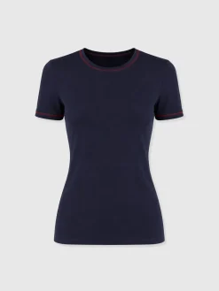 Ellen Piping Tee - Navy