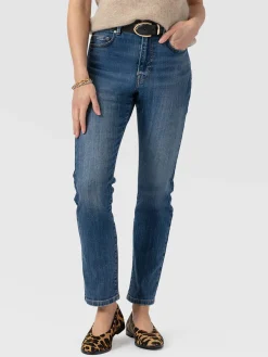 Emma Straight Leg Jean - Mid Blue