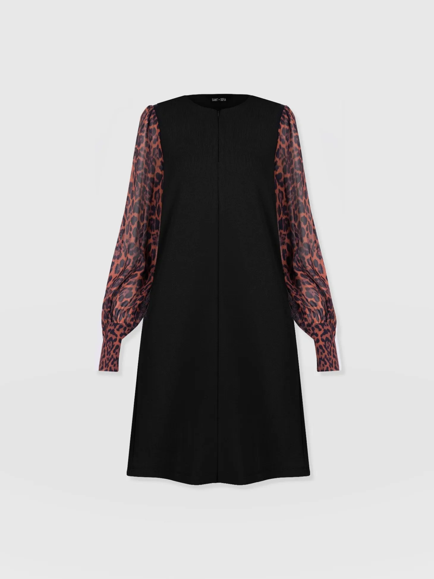 Esme Zip Up Dress - Brown Leopard
