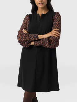 Esme Zip Up Dress - Brown Leopard