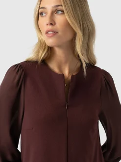Esme Zip Up Dress - Maroon