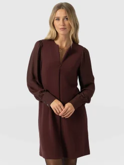 Esme Zip Up Dress - Maroon