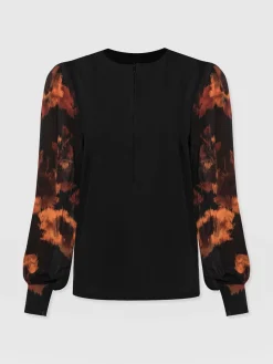 Esme Zip Up Top - Autumn Floral