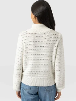 Ester Quarter Zip Knit - Cream