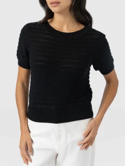 Ester Short Sleeve Knit - Black