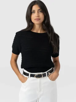 Ester Short Sleeve Knit - Black