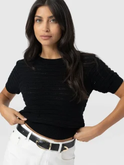 Ester Short Sleeve Knit - Black