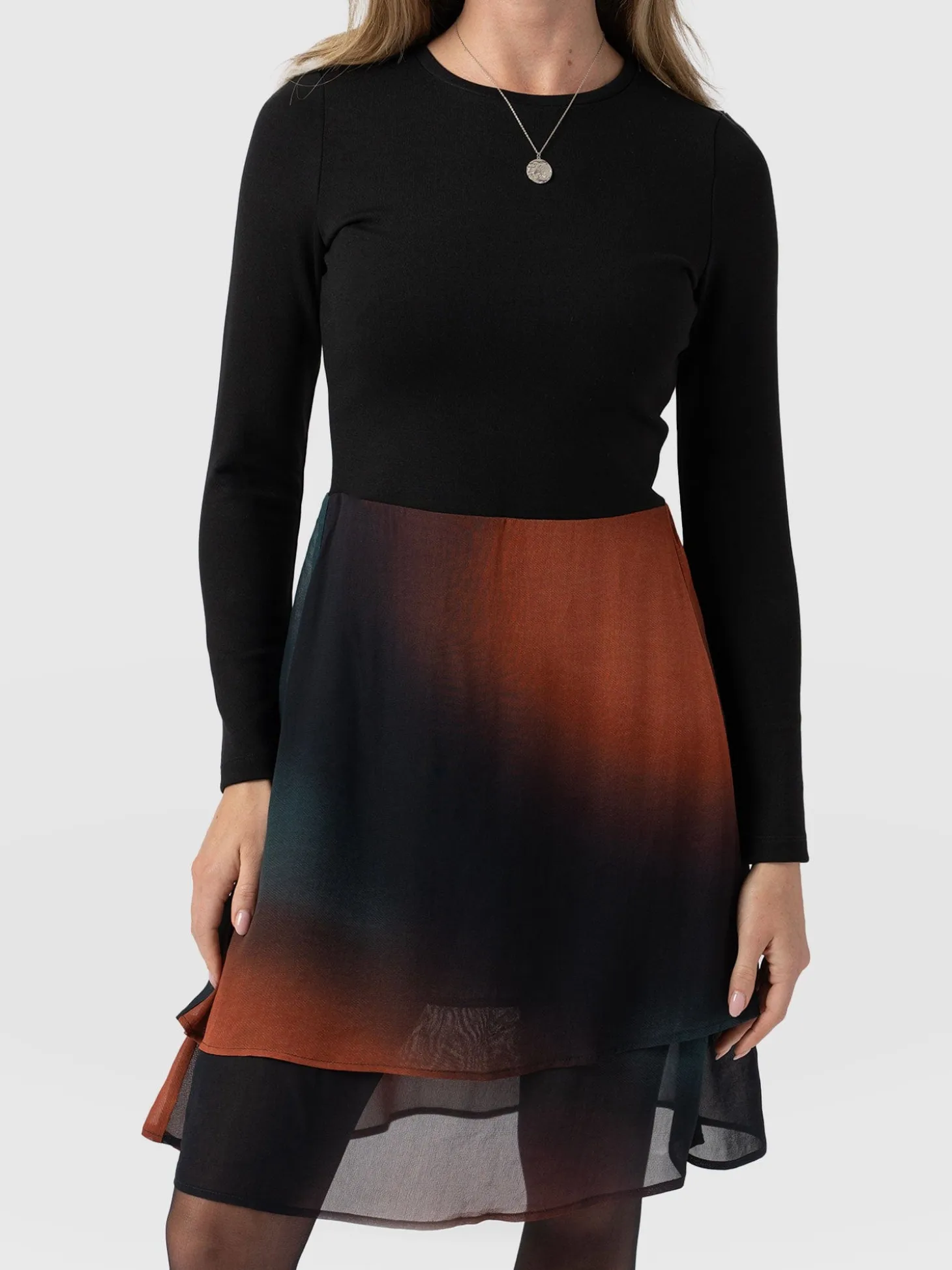 Etta Mini Layered Dress - Orange Coral