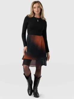 Etta Mini Layered Dress - Orange Coral