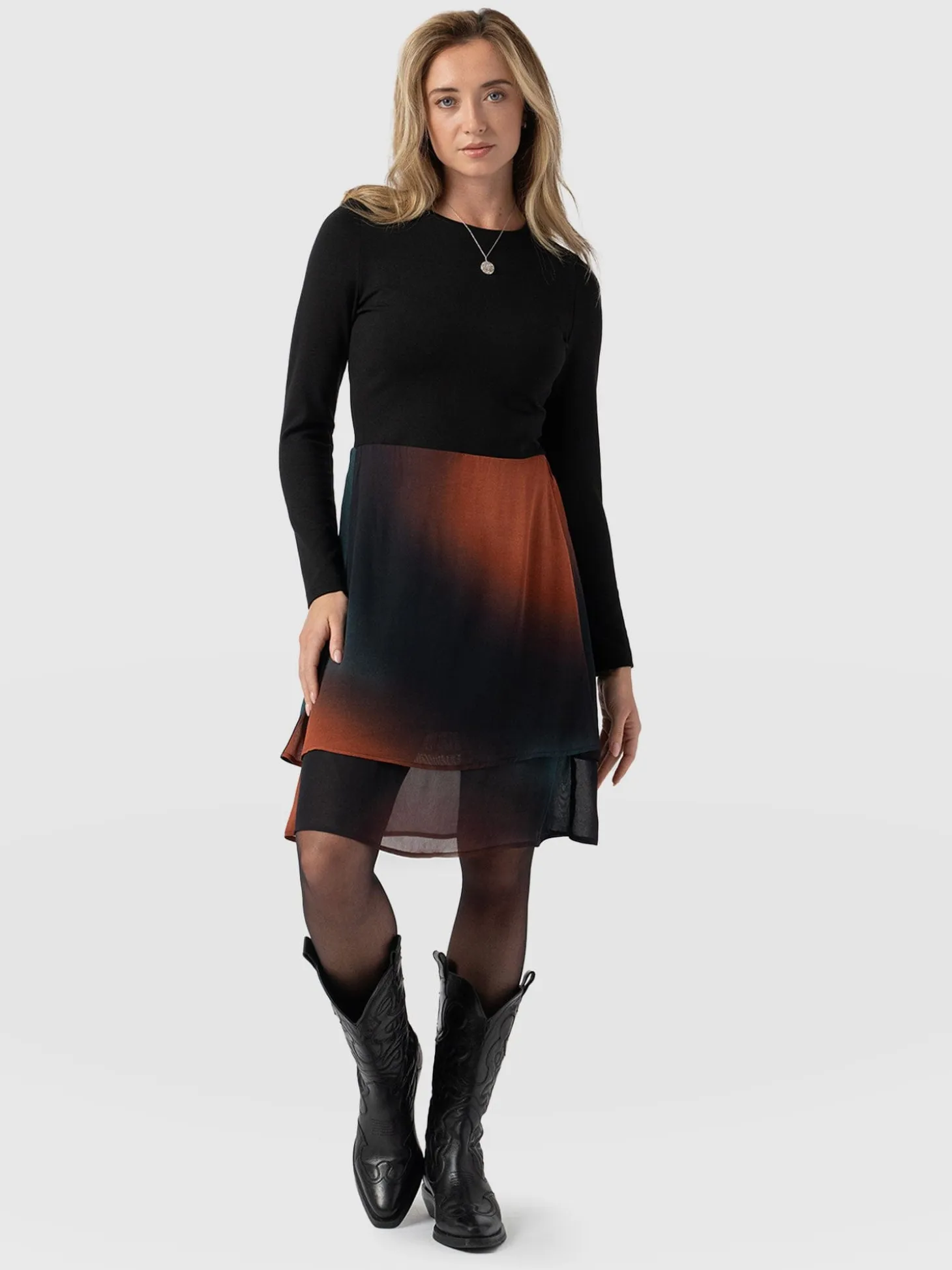 Etta Mini Layered Dress - Orange Coral