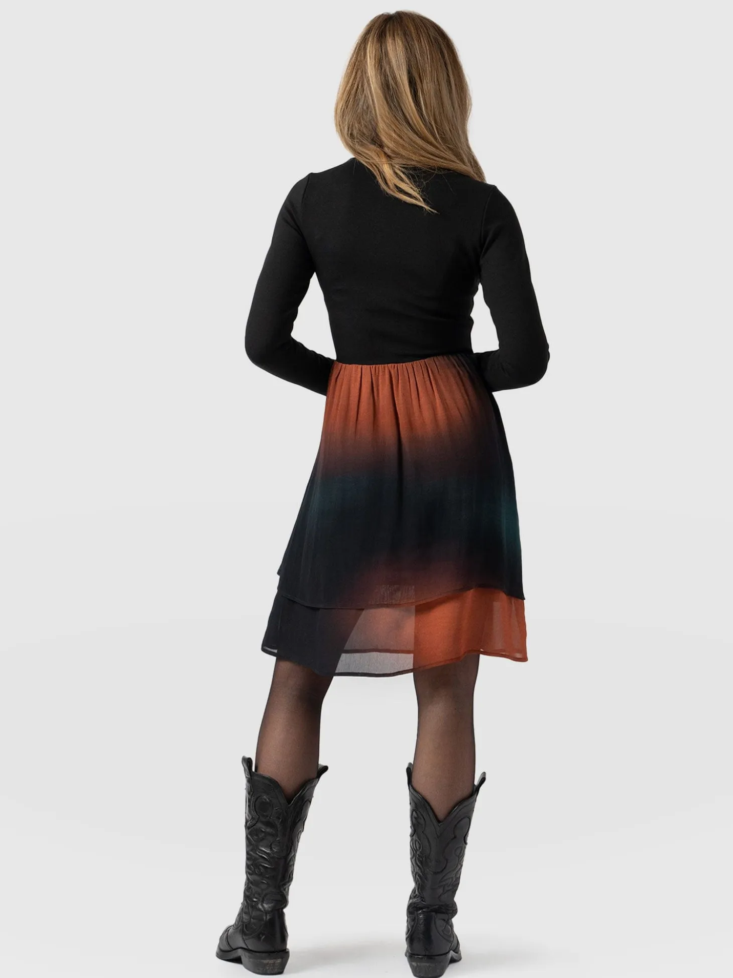 Etta Mini Layered Dress - Orange Coral