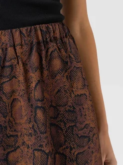 Etta Mini Layered Skirt - Brown Snake