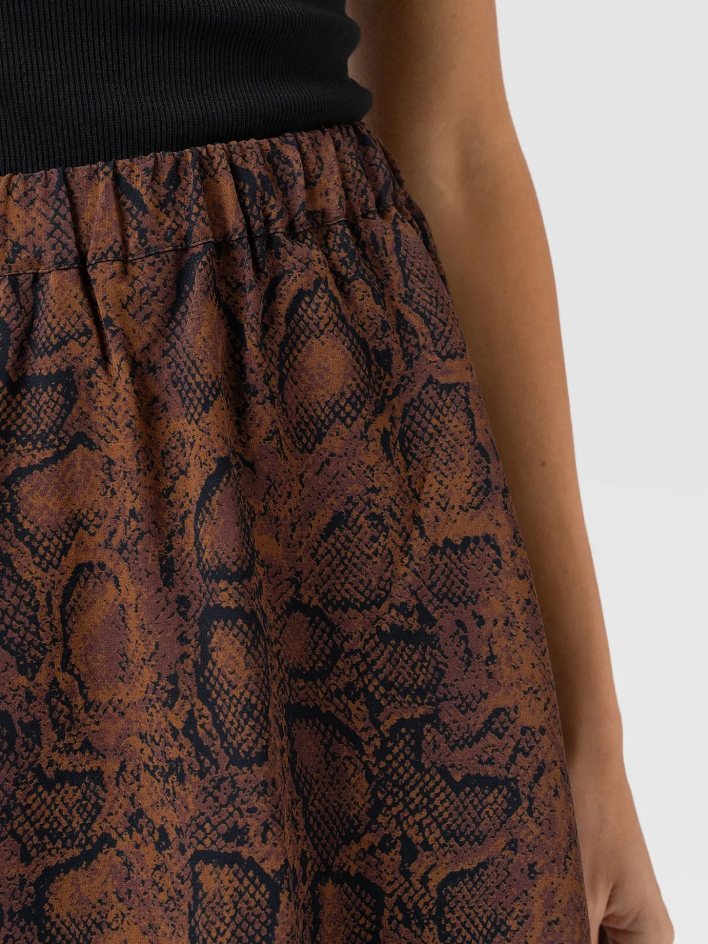 Etta Mini Layered Skirt - Brown Snake