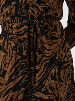 Evelyn High Low Dress - Brown Zebra