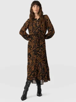 Evelyn High Low Dress - Brown Zebra
