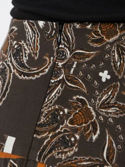 Everly Pleated Skirt - Brown Paisley