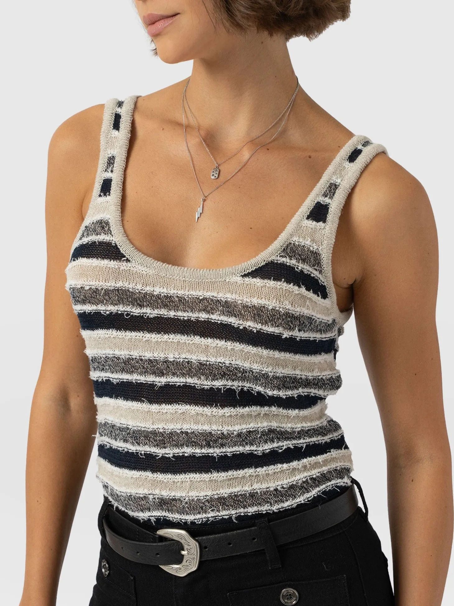 Fearne Knit Cami - Blue Stripe