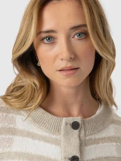 Fearne Knit Cardigan - Cream Stripe