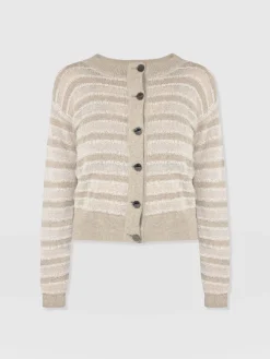 Fearne Knit Cardigan - Cream Stripe