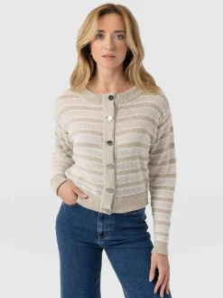 Fearne Knit Cardigan - Cream Stripe