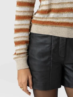 Fearne Knit Long Sleeve Tee - Rust Stripe