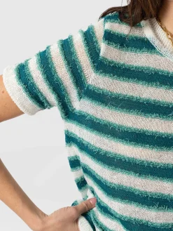Fearne Knit Tee - Mint Stripe
