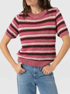 Fearne Knit Tee - Pink Stripe
