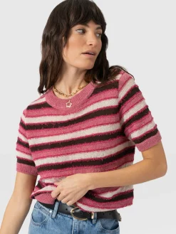 Fearne Knit Tee - Pink Stripe