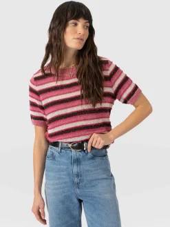 Fearne Knit Tee - Pink Stripe