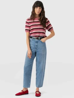 Fearne Knit Tee - Pink Stripe