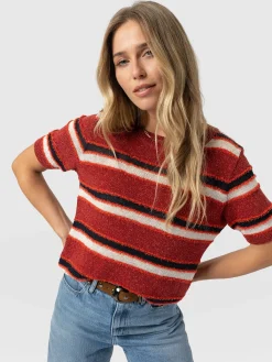 Fearne Knit Tee - Red Stripe