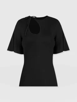 Freya Tie Tee - Black