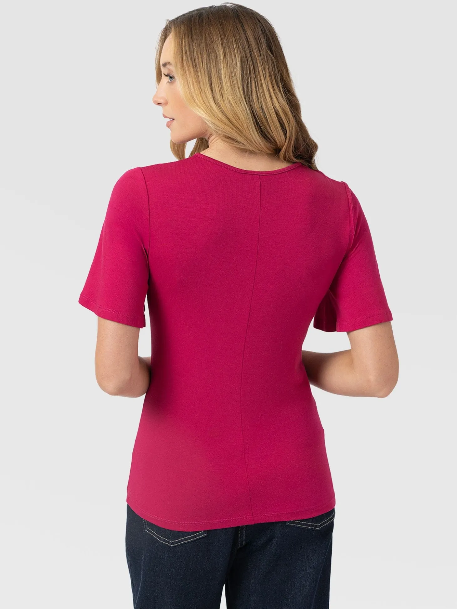 Freya Tie Tee - Fuchsia Pink